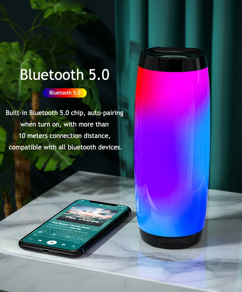 LED Bluetooth Speaker Portable FM Radio Wireless Bass Subwoofer Music Player Boombox USB AUX TF Caixa De Som Portatil big speaker