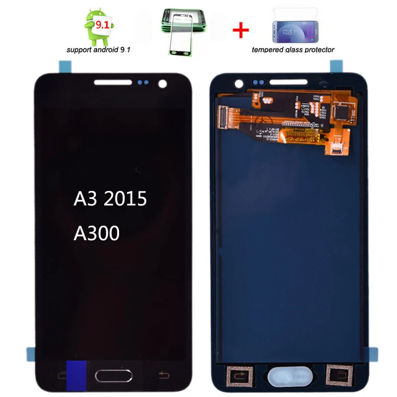 Для Samsung Galaxy A3 2015 A300 A300H A300F A300M ЖК-дисплей с сенсорным экраном дигитайзер кнопкой