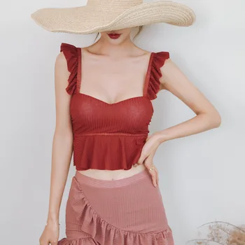 

Surfing Suit Swimming Clothes Rush Guard Swimsuit With Shorts Separate Swimsuits Korean Split Two Piece Skirt Little High