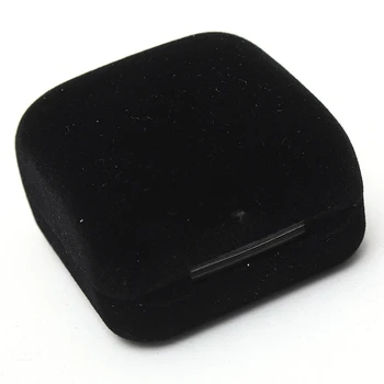 

1 Jewel case box black gift rings earrings jewelry velvet display