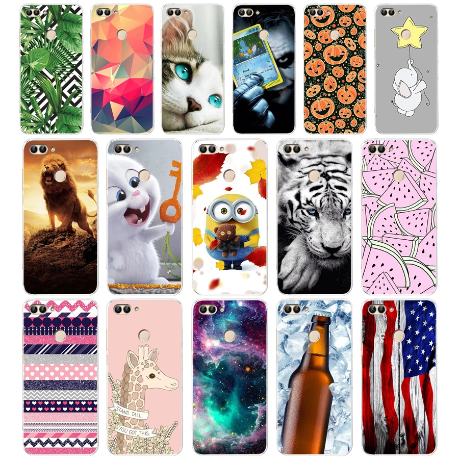 

p Huawei P Smart 2018 Case TPU Soft Silicone Transparent Back Cover Phone Case Huawei P Smart 2019 Cover FIG-LX1 Enjoy 7S Case