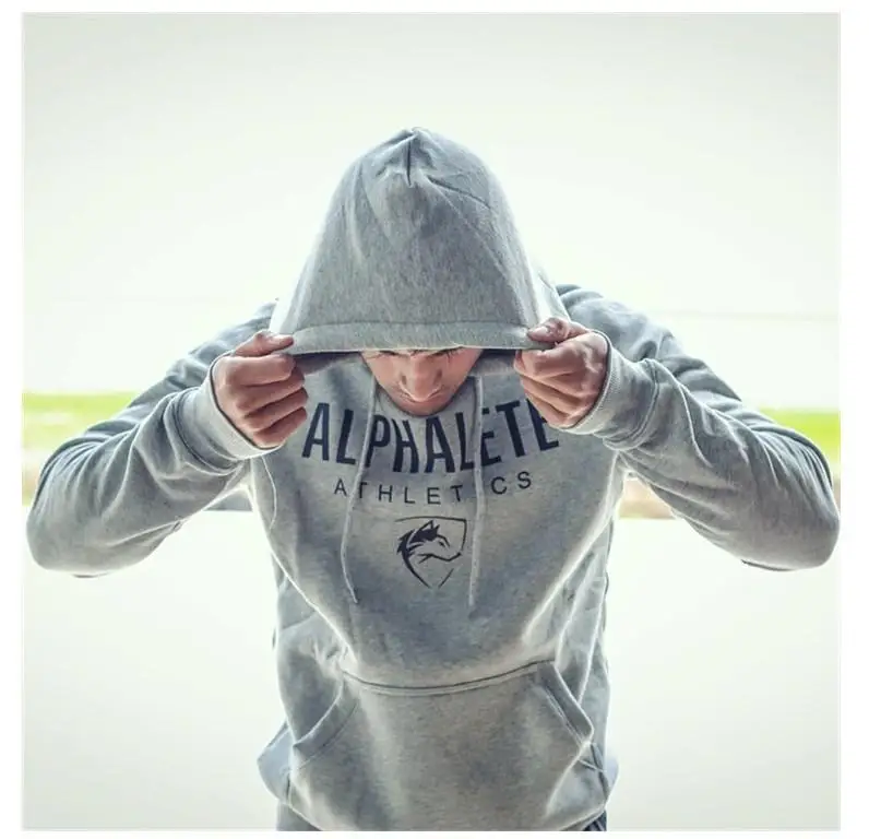 ALPHALETE мужские спортивные куртки с капюшоном тренажерные залы Фитнес футболка для бодибилдинга спортивные пуловеры мужские тренировки с капюшоном куртка одежда