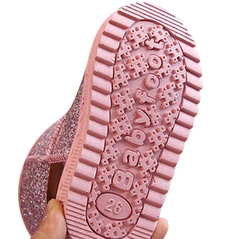 Thickening Warm Non-slip Kids Boots Toddle Girls Thickening Snow Boots Children Non-slip Sequined Cloth Princess Boots