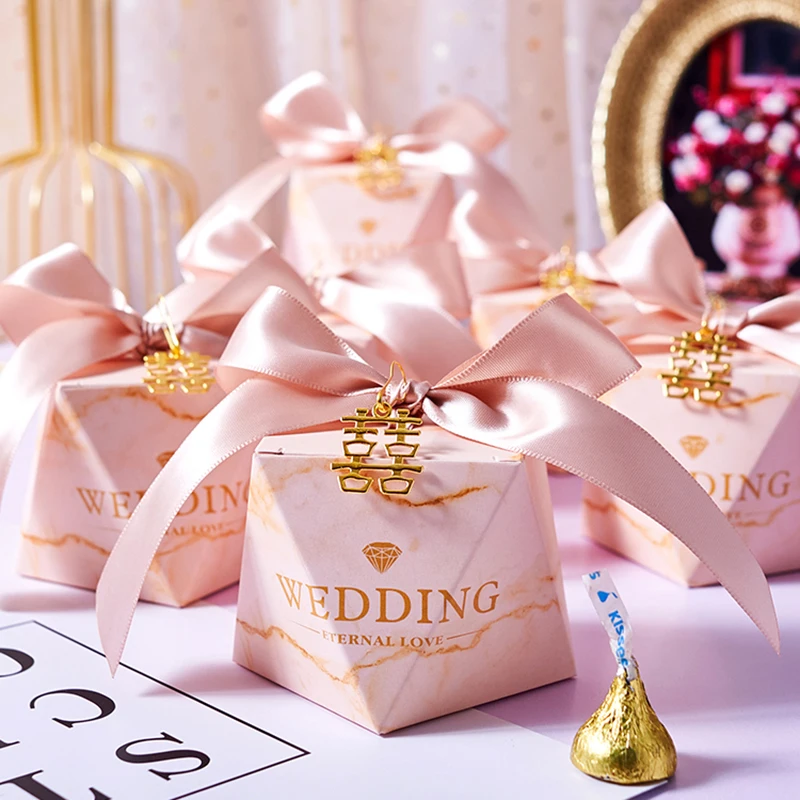

20Pcs Marbling Candy Boxes Wedding Favors and Gifts Box Party Supplies Baby Shower Paper Chocolate Packaging Boxes Package