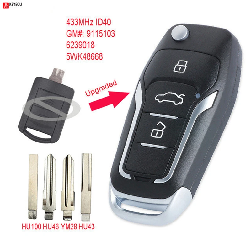 Keyecu-Upgraded-Flip-Remote-Car-Key-Fob-2-Button-433MHz-ID40-Chip-for-Opel-Corsa-C