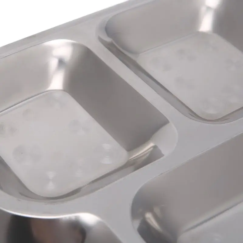 

Metal Dish Divided Dinner Tray Food Serving Dining Container Food Plate Section