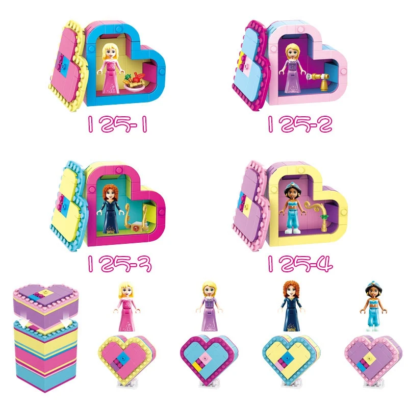 Legoing Princess Bricks Friends Figures Model Blocks Toy Hobbies Scenes Gifts Heart Shape Toys For Children Princess    Legoings