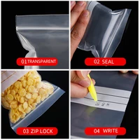 100pcs Writing Packaging Remember Note Pouches Plastic Zip Lock Jewelry Bag Write On Seal Self Resealable polythene 2