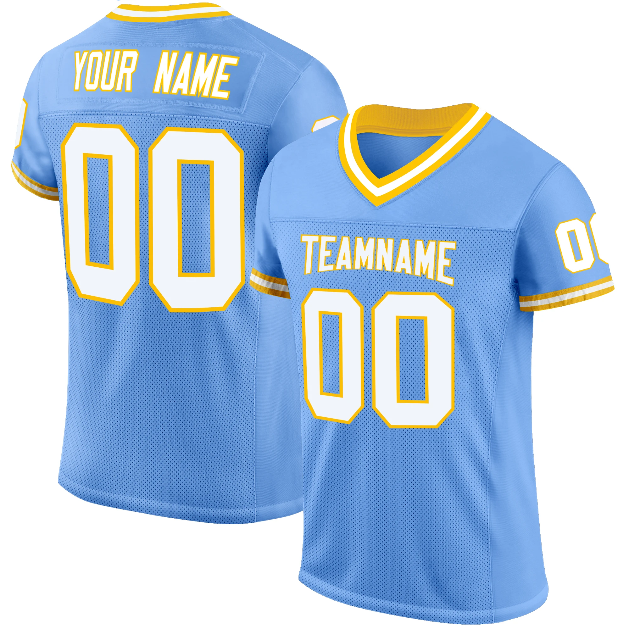 Men American Football Jersey Sublimated Team Name/Number Rugby Sweatshirt Breathable Competitive Training Shirt