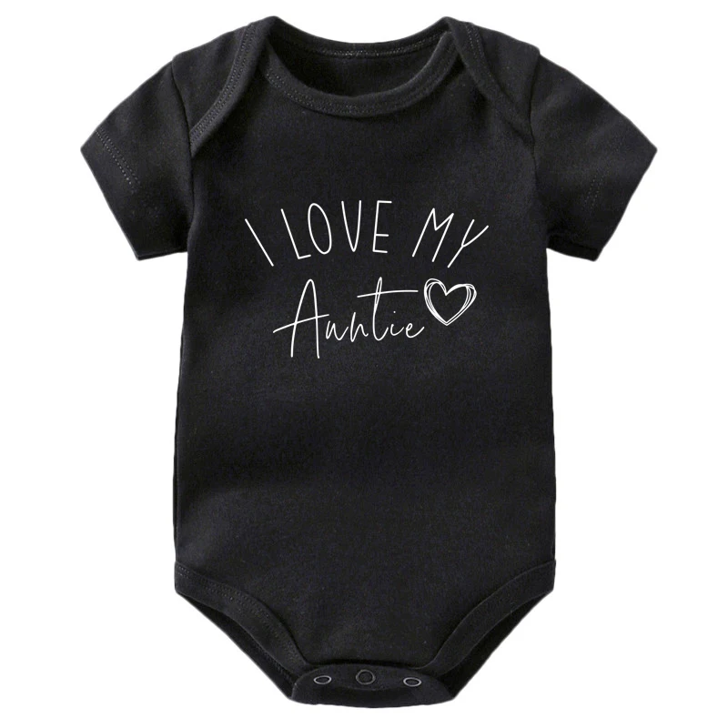 I Love My Uncle/ Aunt/Grandpa/Grandma Baby Announcement Clothes Newborn Baby Short Sleeve Bodysuits Casual Baby Boy Girl Onesies 4