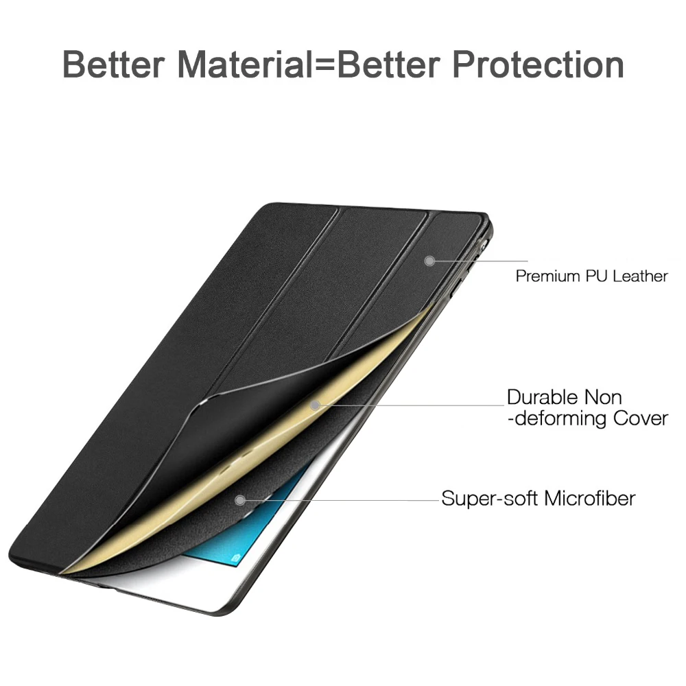 Tablet Case for Samsung Galaxy Tab A 8.0 SM-T290 SM-T295 Trifold Case PU Leather Flip Smart Cover