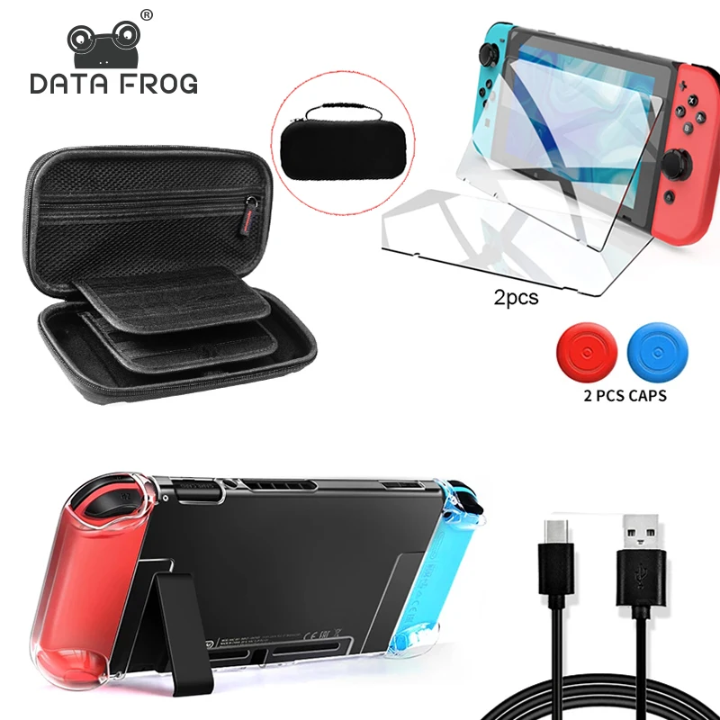 Прозрачный защитный чехол DATA FROG для консоли Nintendo Switch NS NX съемный жесткий