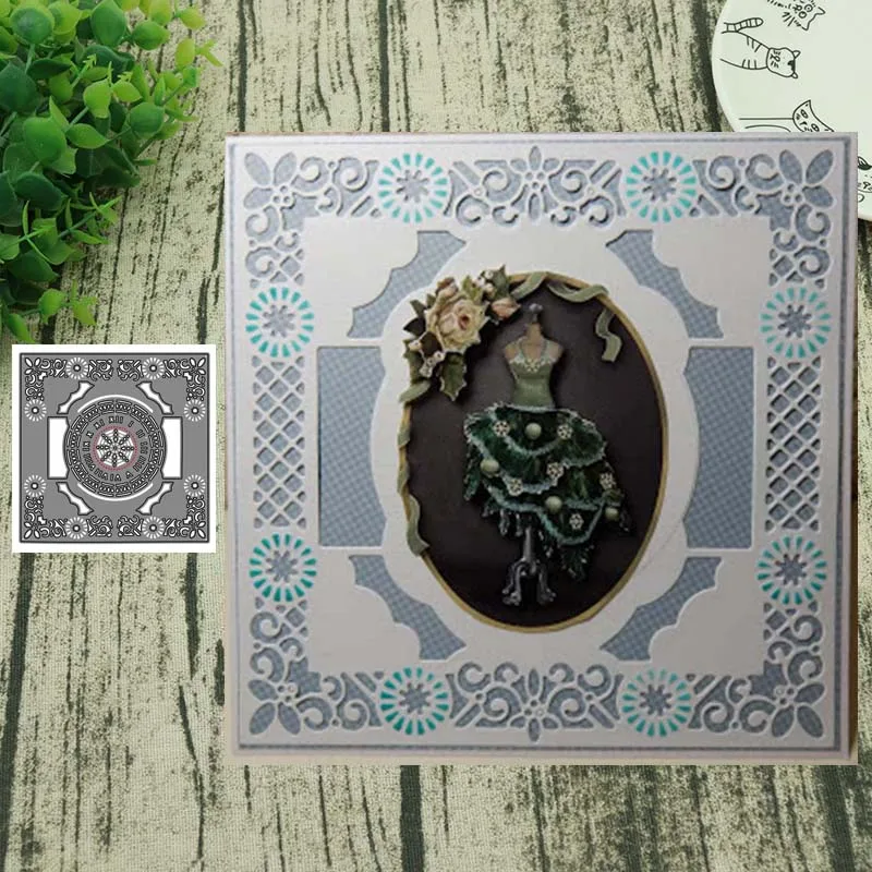 

Metal Cutting Dies Square border NO.3 Stencils for DIY Scrapbooking Paper Cards Photo Album Decorative Embossing DIY Paper Cards