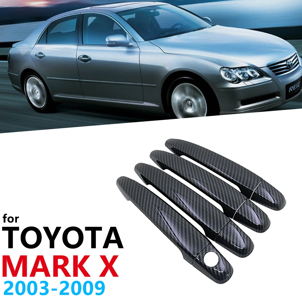 Black-Color-Carbon-Fiber-Door-Handles-Cover-Trim-Set-for-Toyota-Mark-X ...