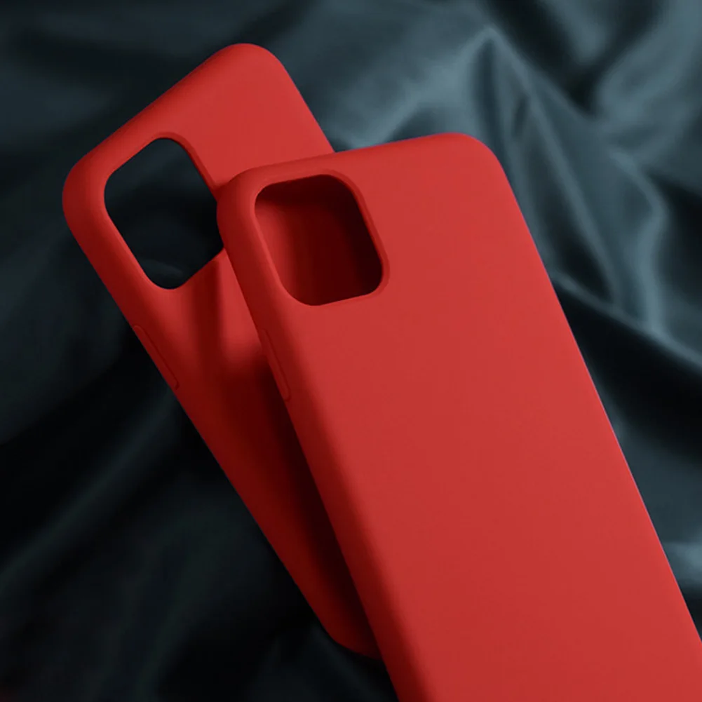 

Back Cover Solid Protective Smooth Liquid Silicone Slim Shockproof Phone Case Anti Fall Scratch Resistant Soft For IPhone 11