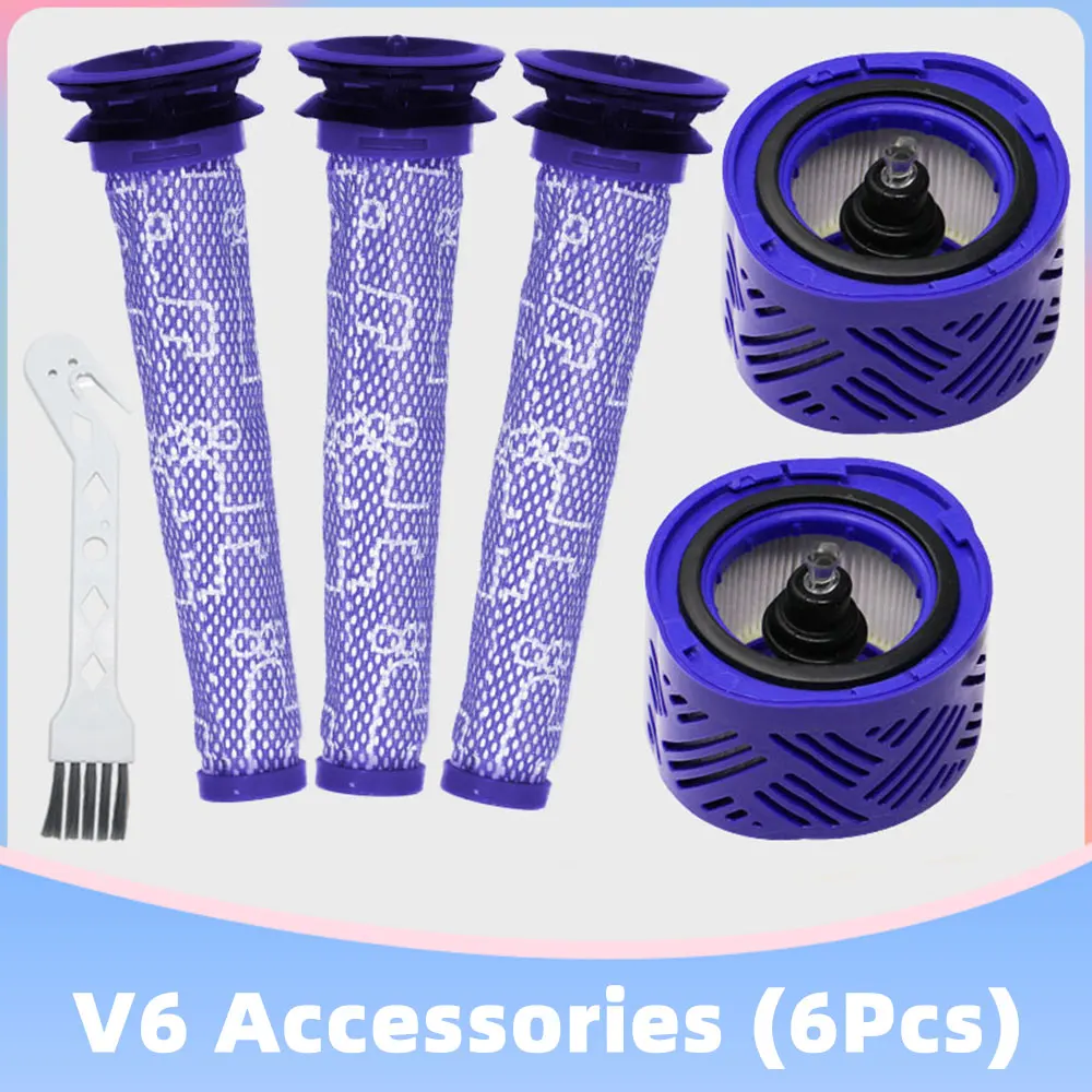 Compatible for Dyson V6 Absolute Stick Vacuum Cleaner 965661-01/ 966741-01 Pre Filter Post Hepa Filter Replacement Accessory hot sale hepa filter replacement part for dyson tp06 hp06 ph01 ph02 air purifier true hepa filter set compare to part 970341 01