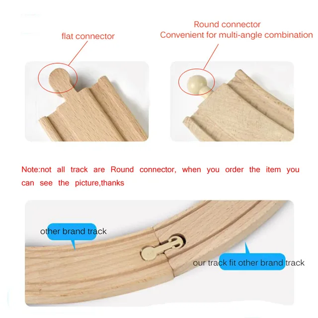 New Wooden Railway Set Parts Beech Wooden Train Tracks Accessories For Biro Track Toy Car Educational Toys Kids Children Gift 3