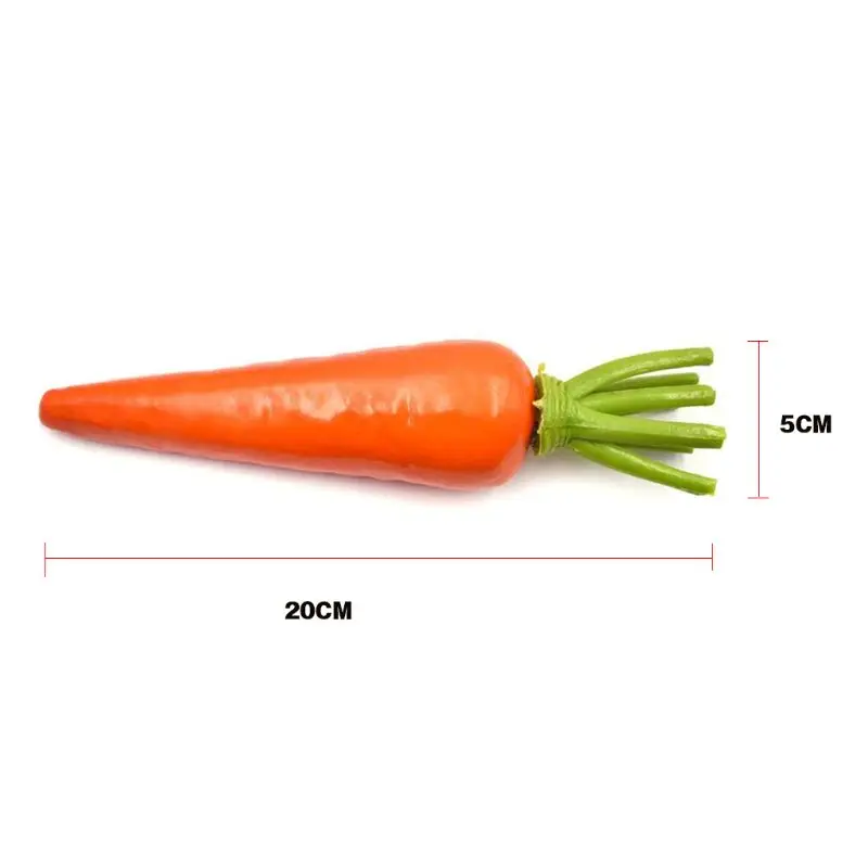 Realistic Lifelike Artificial Rattan Carrot Simulation Fake Fruit Vegetable Food Display Home Party Kitchen Decor Ornament E65B