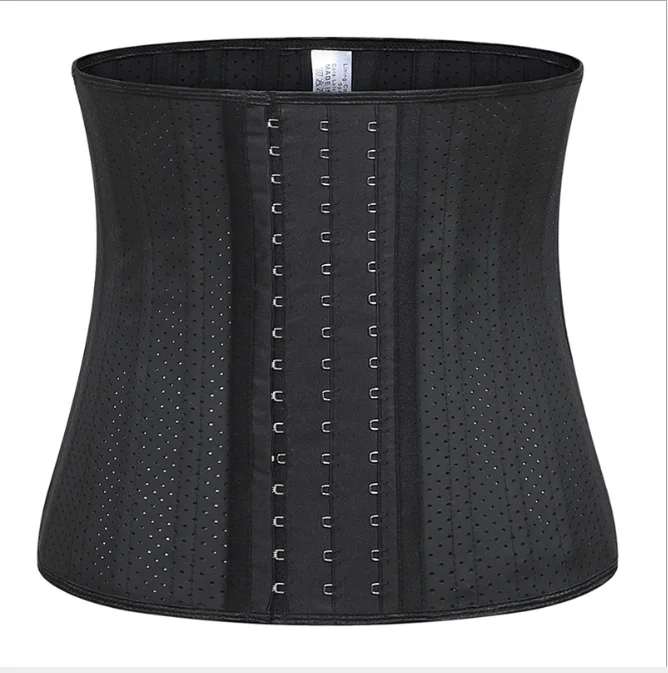 

Breathable 25 Steel boned Latex Waist Trainer Sweat Belt Rubber Air Hole Faja Reductora Mujer waist support ceinture sudation