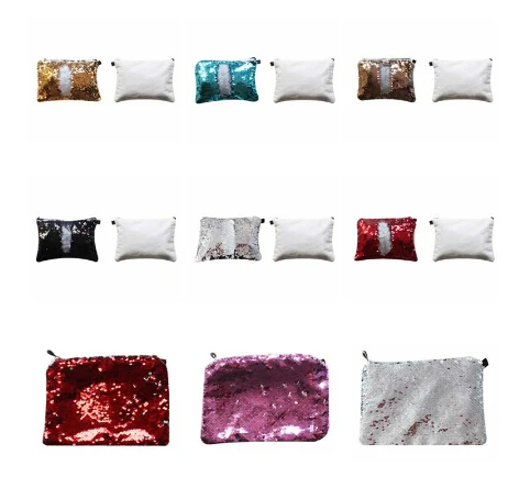 Новое поступление сублимационные пустые косметички с блестками 6 шт./лот