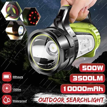 

500W 3500LM Super bright Powerful USB LED flashlight Searching torches night light lamp hand Camping lantern rechargeable