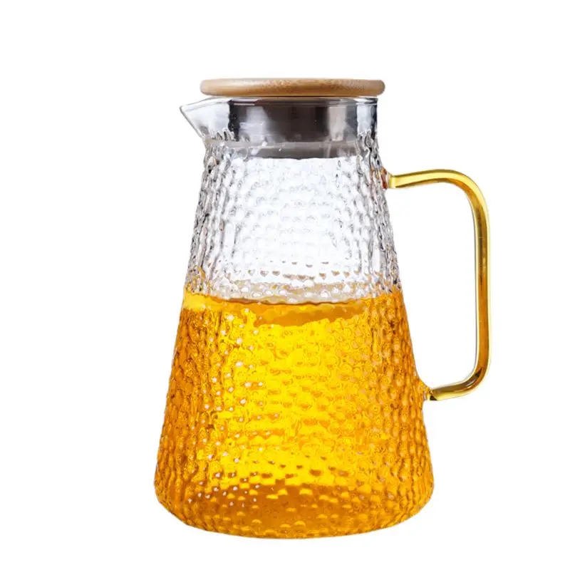 Стеклянный чайник для кипячения и холодной воды, термостойкий домашний чайник для гостиной, Прозрачный цветочный чайный чайник