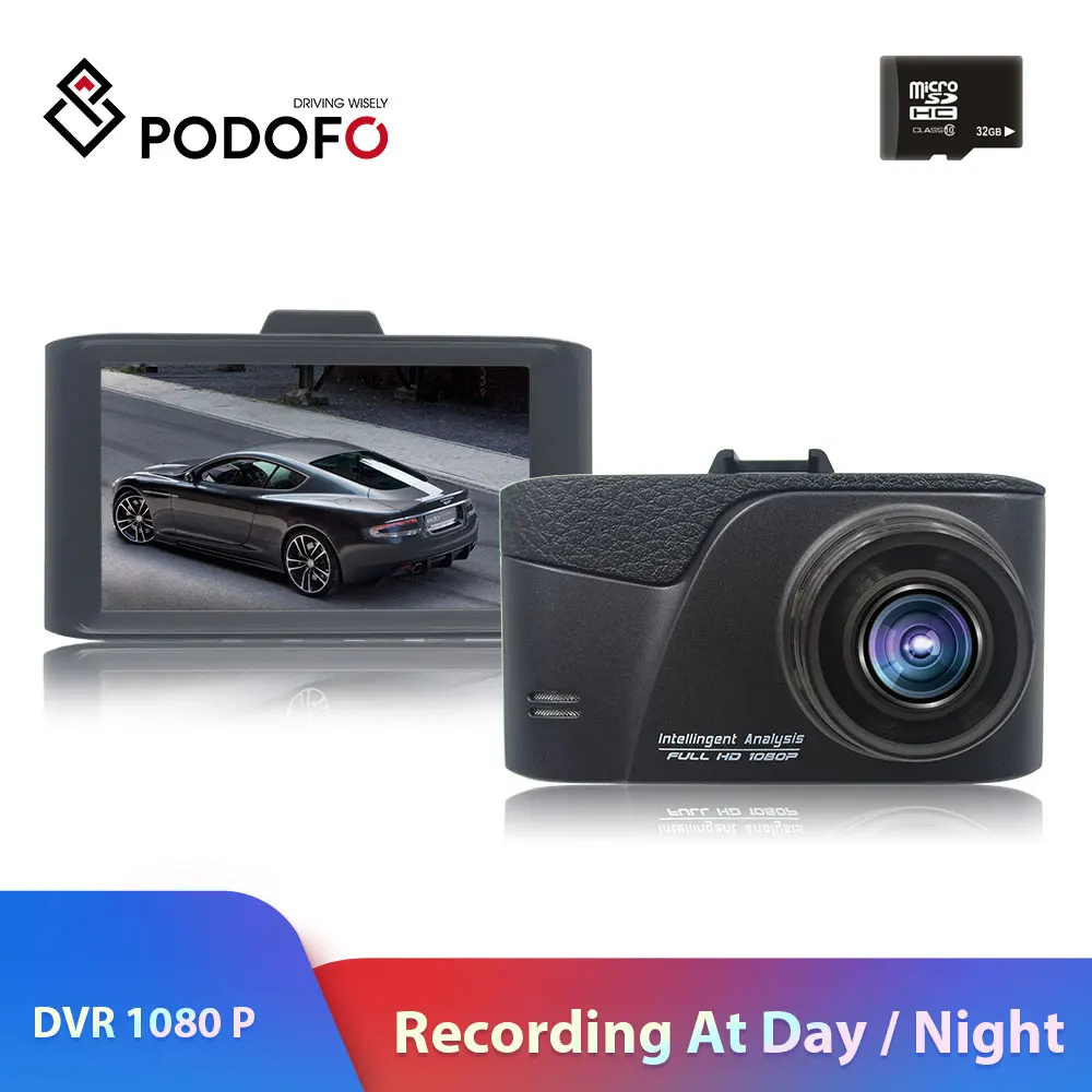 

Podofo Original Novatek 96223 Car DVR Camera Dash Cam 3.0" 1080P FHD Wide Angle Video Recorder Registrator Camcorder G-sensor
