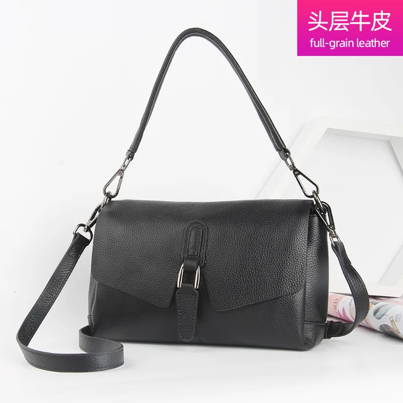 

Woman Genuine Leather Bag Woman 2019 Head Layer Cowhide Middle Women's Single Shoulder
