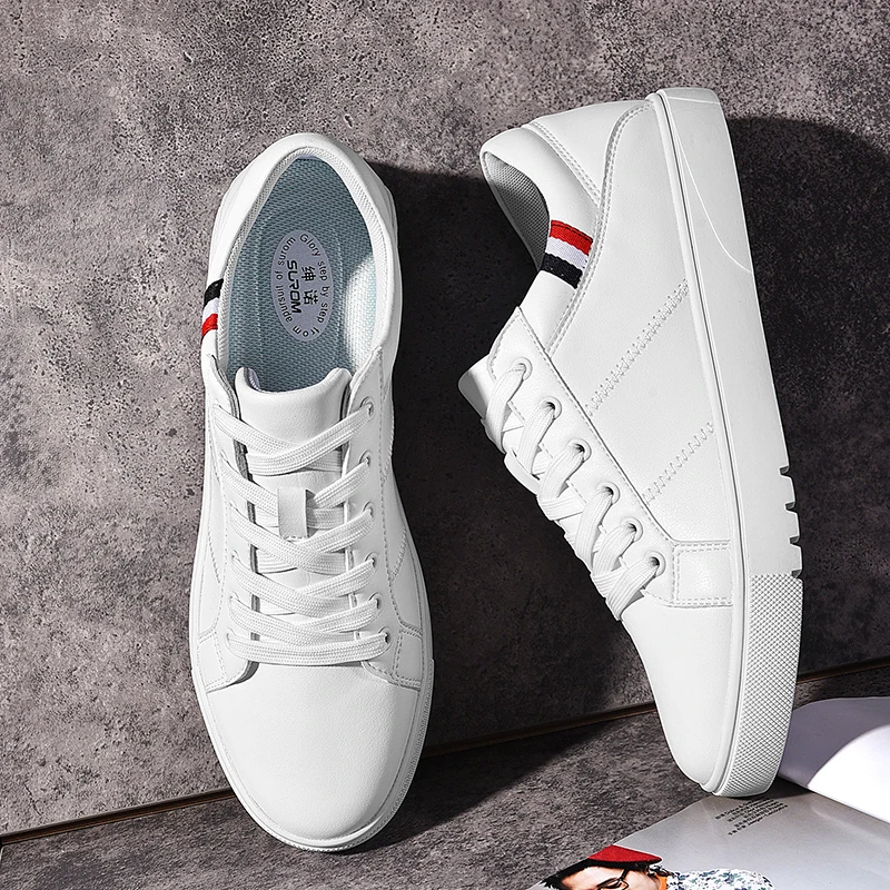 

Spring 2018 New Men's Leisure Shoes Wear Comfortable Summer White Spike Dome Flat Ski Shoes