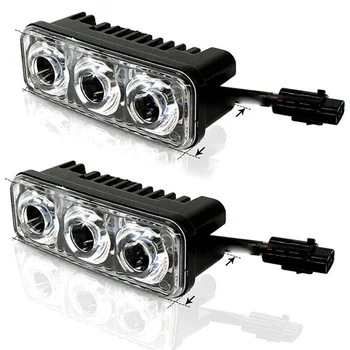 

2pcs 3LED 12V Super White High Power Car SUV DRL Daytime Running Lights Universal Car Light Assembly
