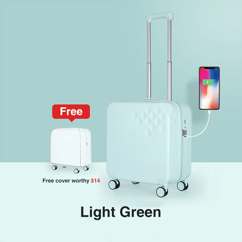 Light green Mixi брендовый дизайнерский чехол для костюма с зарядкой через usb для мужчин и женщин, чехол на колесиках для переноски багажа, чехол на колесиках, крышка - Цвет: Light green