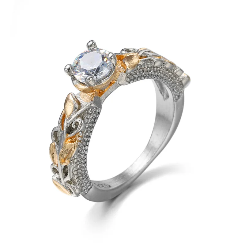 

2019 New Women's Luxury High Quality AAA Cubic Zirconia Two-color Wedding Ring Ladies Love Ring Jewelry Gift Free Shipping