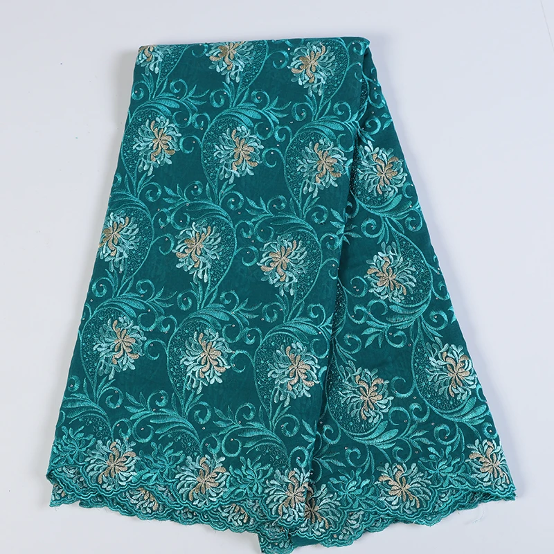 

Latest Cotton-Like Beaded African Wax Lace Fabric 2020 Embroidered Nigerian Voile Lace Fabric For Wedding Party