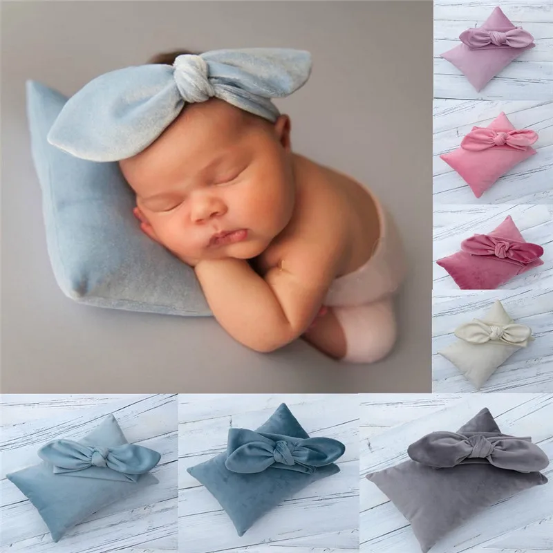 

Newborn Baby Photography Props Baby Hat Newborn Headband and Baby Pillow Baby Photo Accessory