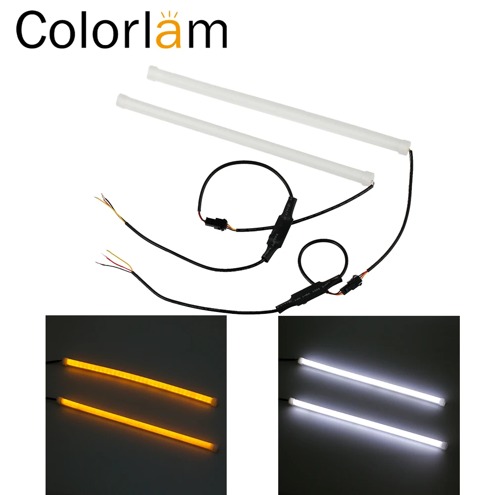 Colorlam 2 шт. 30 см 12 В постоянного тока гибкая трубка белая светодиодная лента DRL