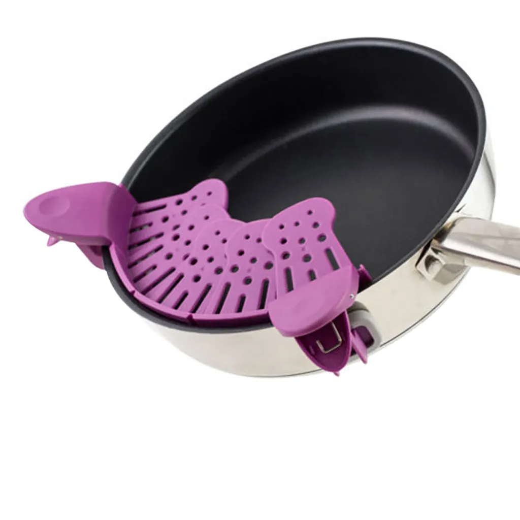 Kitchen Foldable Telescopic Drain 1PC Silicone Foldable Retractable Pan Side Dish Drainer Household Creative Strainer