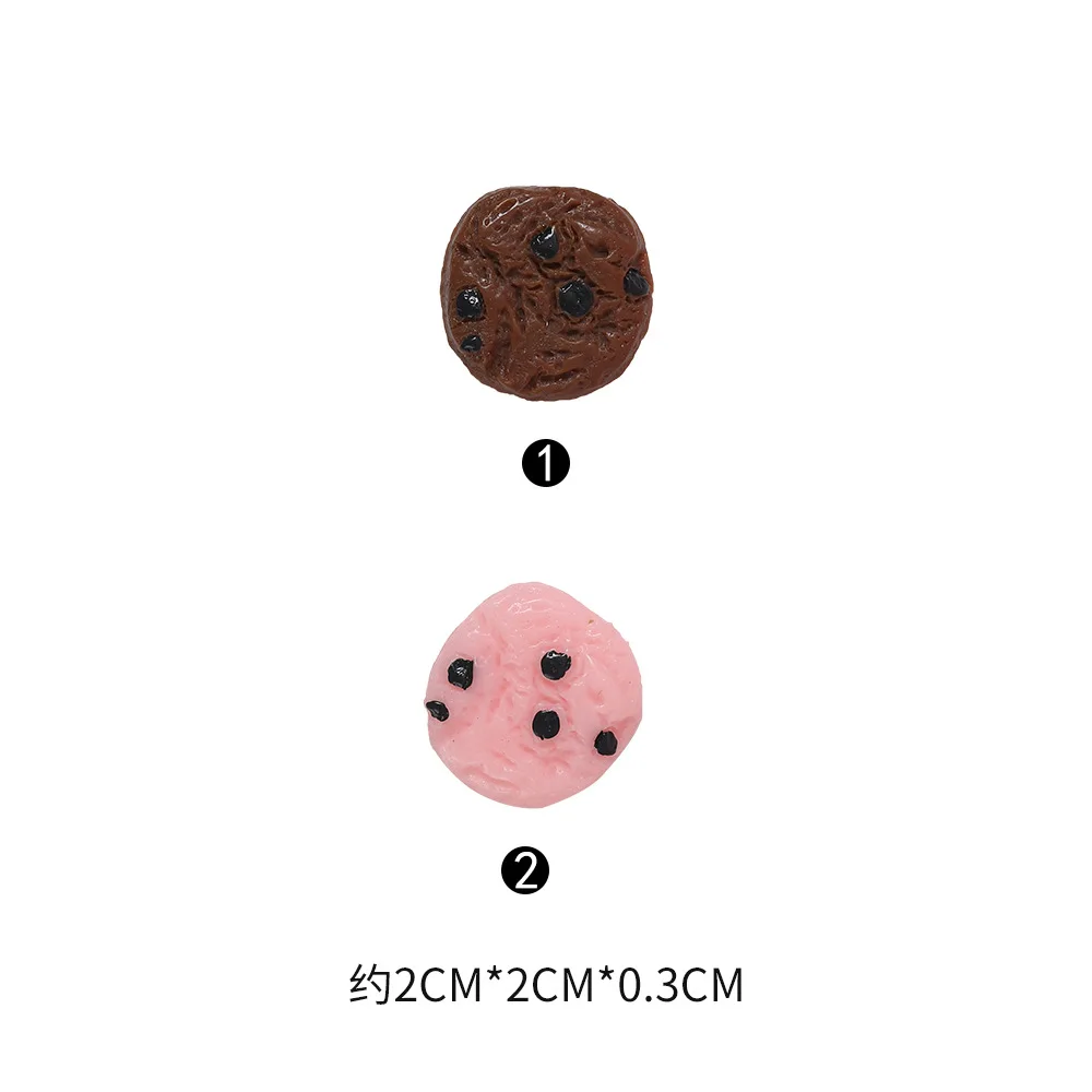 100pcs Flatback Resin Chocolate Cookies Charms Pendants For DIY Phone Keychain Earrings Hair Accessories Jewelry Making 20mm