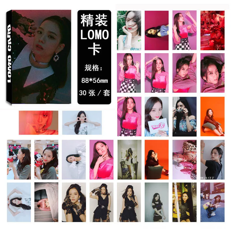 30 шт./компл. KPOP Blackpink JISOO Одиночная Фотокарта kill this love альбом хорошего качества HD Jisoo фото lomo карта blackpink kpop карта