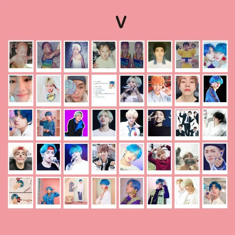 V jungkook rm suga jin jhope jimin одиночные ломо карты - Цвет: v