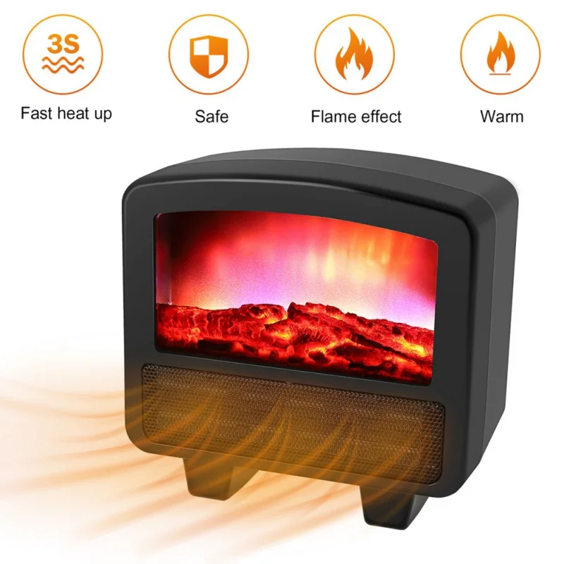 

Fan Heater 800W-1000W Plug-In Small Electric Space Heater Second Gear Adjustable, Overheat Protection Hot Garden Supplies