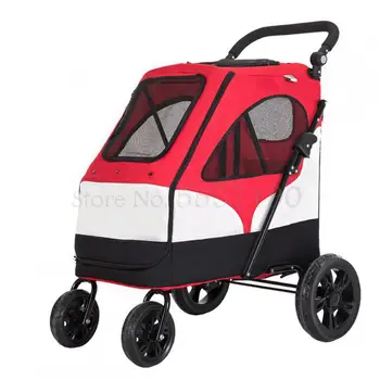 

Large pet stroller large dog dog trolley folding large space bearing 55KG for travel
