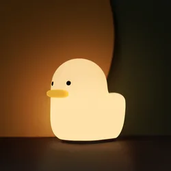 Bonito luz da noite silicone macio sensor de toque pato animal led noite lâmpada para o bebê crianças quarto miúdo presentes decorativos