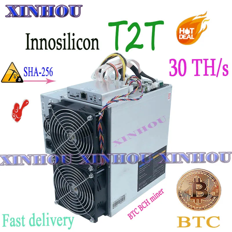 Asic Bitcoin Miner Innosilicon T2T 30T sha256 BTC BCH Mining лучше, чем S9 S9K S9SE T15 T17 Z9 Ebit E10 E10.3 E10.2 M3 M3X M21S