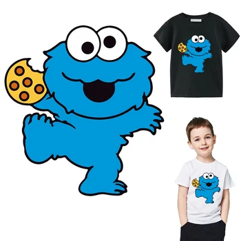 

Sesame Street Thermo Patches Stickers Thermal Iron On Transfer Heat Transfer Vinyl Badge Applique On Clothes Washable Stickers