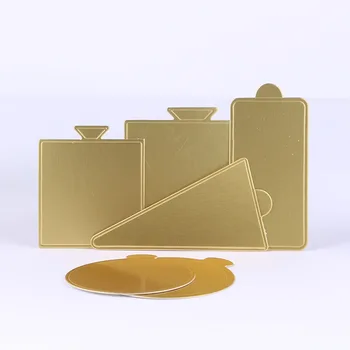 

Golden Mousse Mat Bottom Cardboard Cake Boards Paper Board Multi Shape Dessert Tray Pastry Cake Decoration Tools,100pcs/set