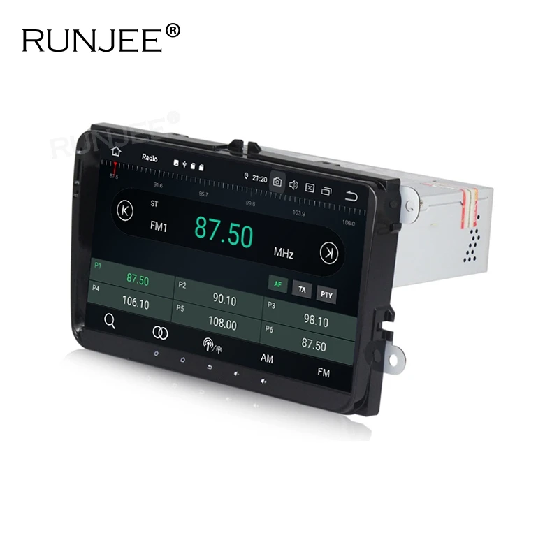Perfect RUNJEE Android 9 PX6 Car DVD player 4GB 64GB For VW/Volkswagen/POLO/PASSAT/Golf/Skoda/Octavia/Seat BT WIFI DAB 3