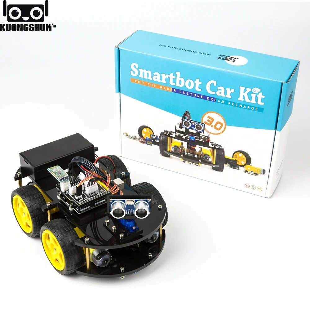  KUONGSHUN Smart Robot Car Kit Include UNO R3Ultrasonic Sensor Bluetooth Module for Arduino Robot Ki - 33014472484