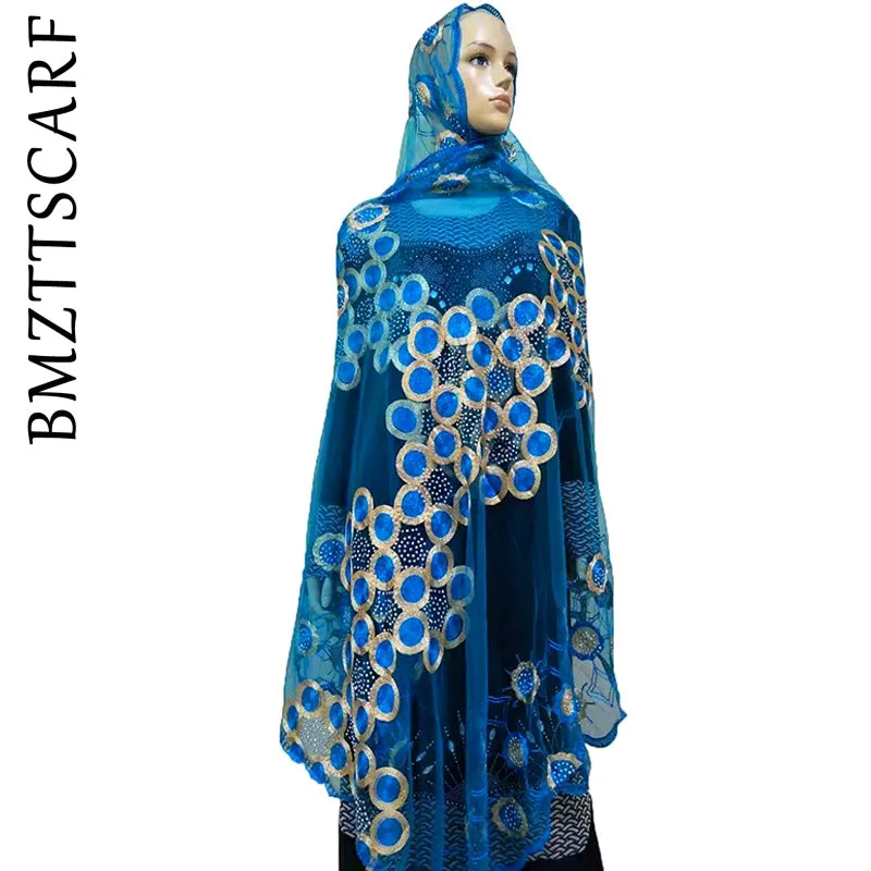BM226! мусульманский женский большой шарф с вышивкой, стразы, красивый зеленый шарф из тюли для женщин, красивый шарф для невесты - Цвет: BM226 6