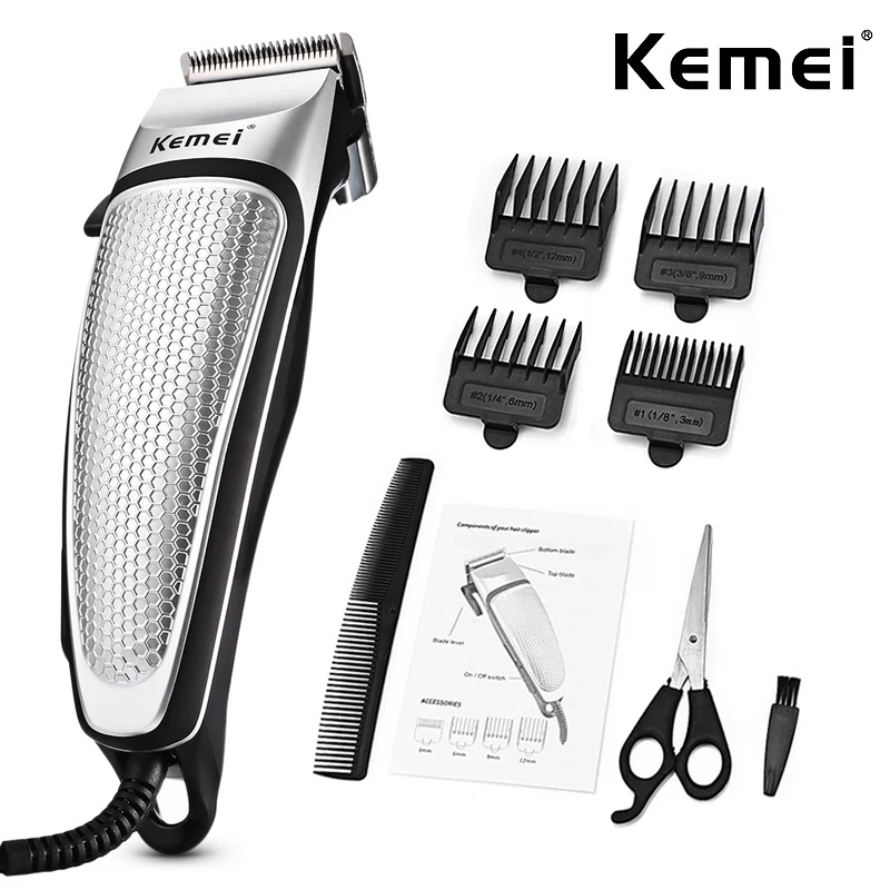  Kemei Professional Barber Shop Hair Clipper Powerful Electric Corded Hair Clipper Men Household Low
