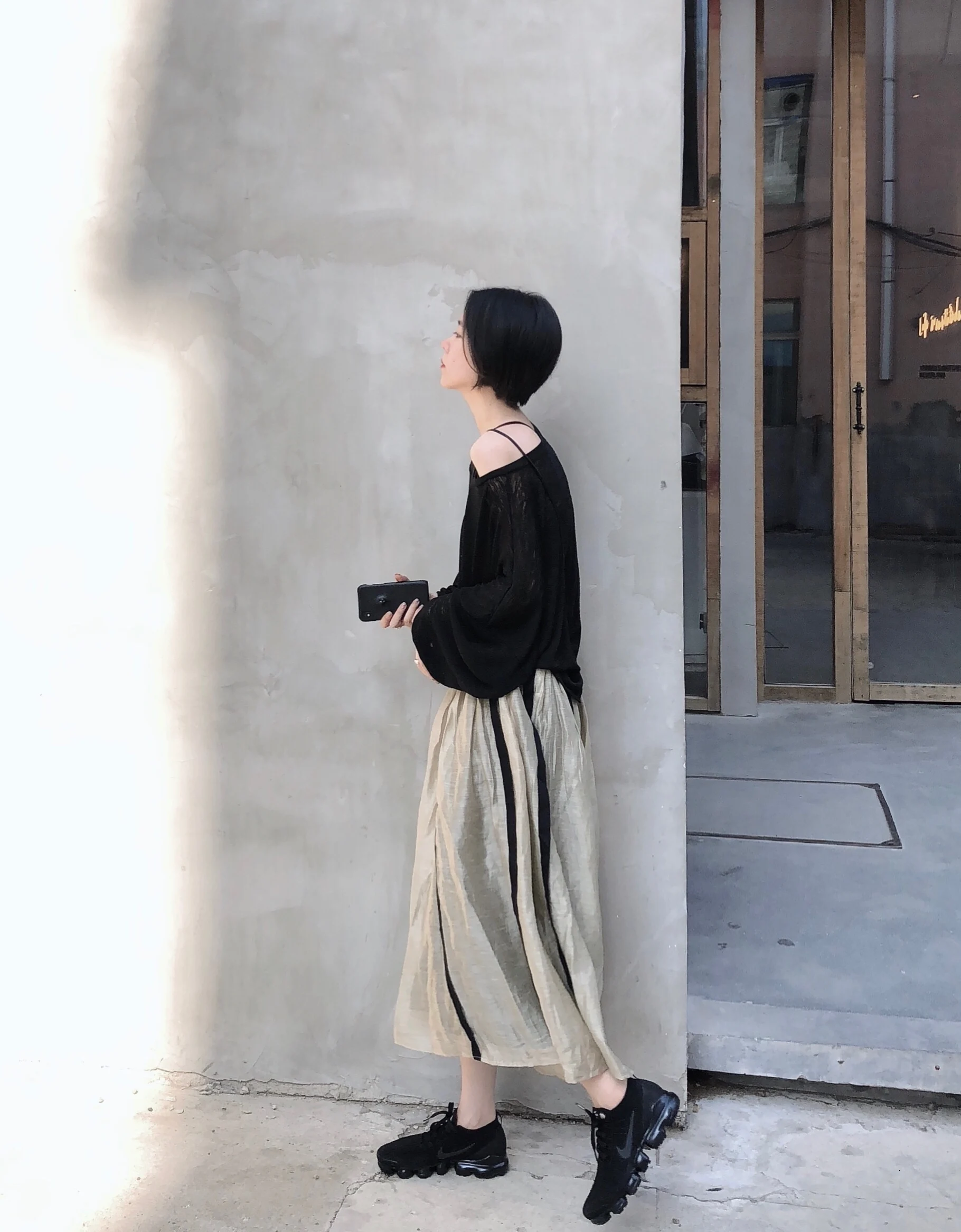 Плод I Tencel Uma Do Used Wind льняная цветная Полосатая юбка-полубоди